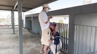 台灣蘿莉美少女cherrycat1108（櫻桃貓）約個洛麗塔妹妹去天台拍寫真獸慾上頭光天化日露出操穴超刺激後入好怕人有人看到