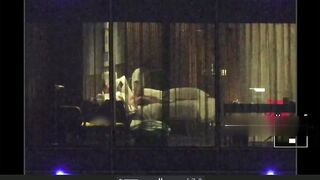 【酒店窗外偷拍】長腿女神被按在凳子上操 (2)